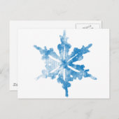 Blau auf weißem, frostigem Snowflake-Design Postkarte (Vorne/Hinten)