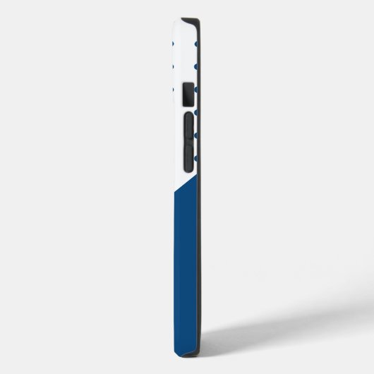 Blau auf weißem Polka Dot Muster Monogram Case-Mate iPhone Hülle (Rückseite / Links)