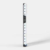 Blau auf weißem Polka Dot Muster Monogram iPhone Hülle (Rechte Seite)