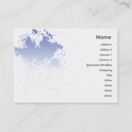 Blau auf weißem Spritzer - Cubby Visitenkarte (Vorderseite)