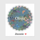 Blau Aufkleber (Blatt)