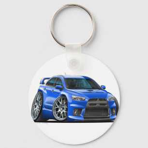 Blau-Auto Mitsubishis Evo Schlüsselanhänger