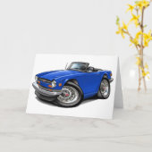 Blau-Auto Triumphs TR6 Karte (Gelbe Blume)