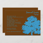 Blau-Bäume Bar Mitzvah Einladungs-Samuel Lucas Einladung (Vorne/Hinten)