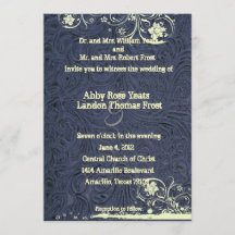 Blau bearbeitete Leder-und Creme-Spitze-Hochzeit