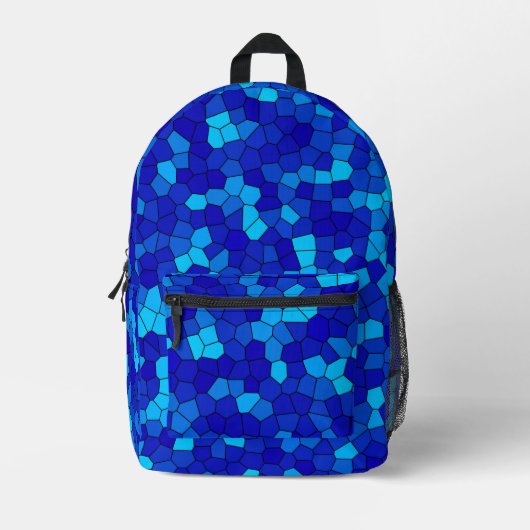 Blau Bedruckter Rucksack (Vorderseite)