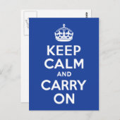 Blau behält Ruhe und macht weiter Postkarte (Vorne/Hinten)