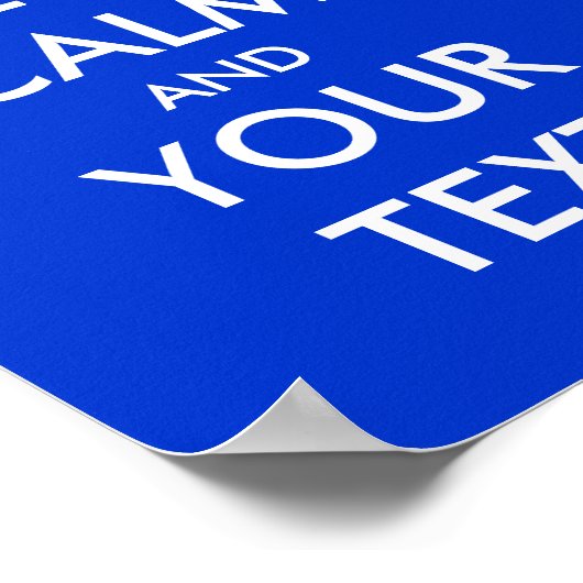 Blau behalte Ruhe und setzt Plakate fort (Ecke)