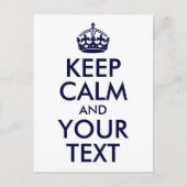 Blau Behalten Ruhe und Ihr Text Postkarte (Vorderseite)