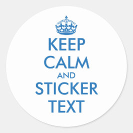 Blau behalten Ruhe und Ihr Text rund Aufkleber