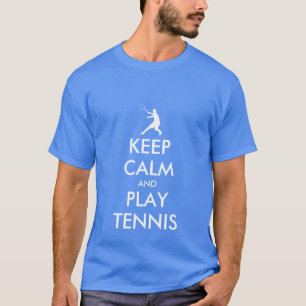Blau Behalten Ruhe und Tennis T-Shirt spielen