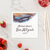 Blau, Beige, Caramel Bar Mitzvah Napkins Serviette (Beispiel)