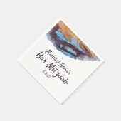 Blau, Beige, Caramel Bar Mitzvah Napkins Serviette (Ecke)