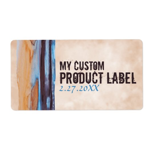 Blau, Beige, Eggplant, Pflaumenmuster (Vorne)