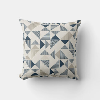 Blau & Beige geometrisch gemustertes Wurfkissen Kissen