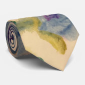 Blau-beige und olivgrün blühend krawatte (Gerollt)