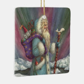 BLAU BELSNICKLE, NORDLICHTE UND PENGUINEN KERAMIKORNAMENT (Rechts)