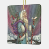 BLAU BELSNICKLE, NORDLICHTE UND PENGUINEN KERAMIKORNAMENT (Links)