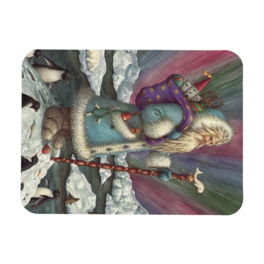 BLAU BELSNICKLE, NORDLICHTE UND PENGUINEN MAGNET (Horizontal)