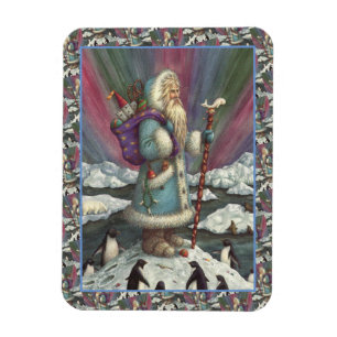 BLAU BELSNICKLE, NORDLICHTE UND PENGUINEN MAGNET