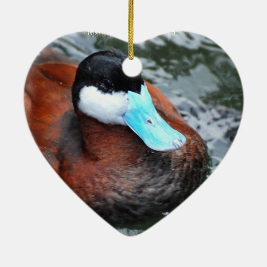 Blau berechnete Enten-Verzierungen Keramik Ornament (Hinten)