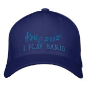 Blau bestickt I Play Banjo Music Cap Bestickte Kappe (Vorderseite)