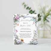 Blau bevor ich pink Bridal Dusche Einladung (Stehend Vorderseite)