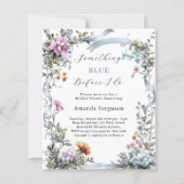 Blau bevor ich pink Bridal Dusche Einladung (Vorderseite)