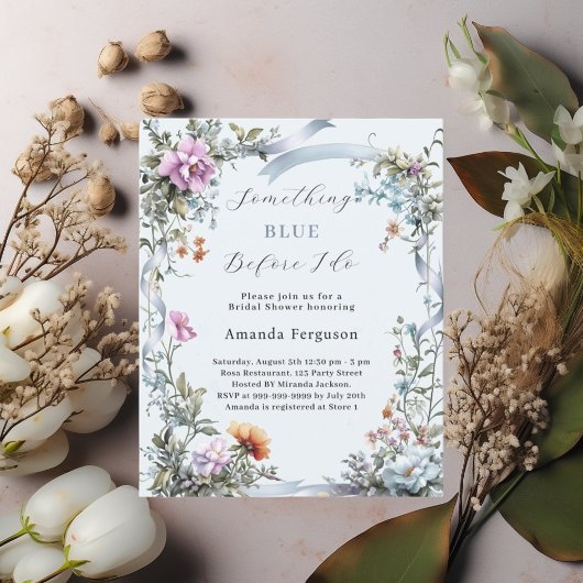 Blau bevor ich pink Bridal Dusche Einladung