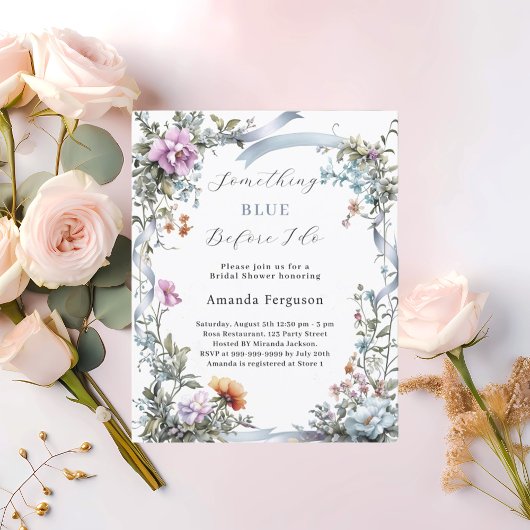 Blau bevor ich pink Bridal Dusche Einladung