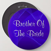 Blau bewegt Bruder der Braut wellenartig Button (Vorne & Hinten)