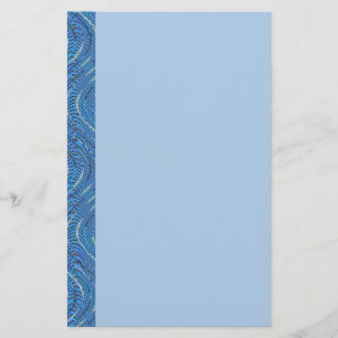 Blau bewegt Grenze wellenartig Briefpapier