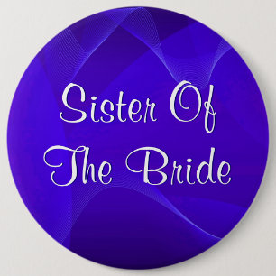 Blau bewegt Schwester der Braut wellenartig Button