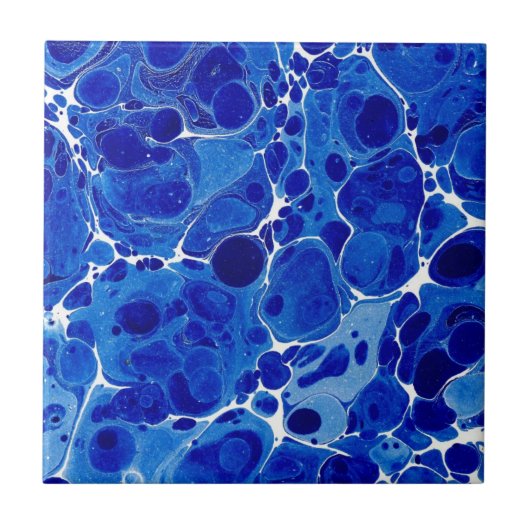 Blau bewegt Seeschaumfliese wellenartig Fliese (Vorderseite)