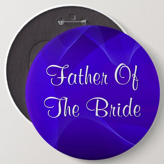 Blau bewegt Vater der Braut wellenartig Button (Vorne & Hinten)
