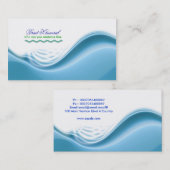 Blau bewegt Visitenkarte wellenartig (Vorne/Hinten)