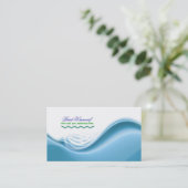 Blau bewegt Visitenkarte wellenartig (Stehend Vorderseite)