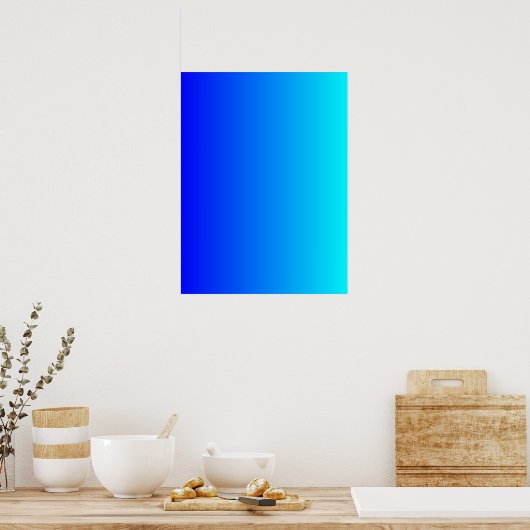 Blau bis Aqua Gradient Poster (Küche)
