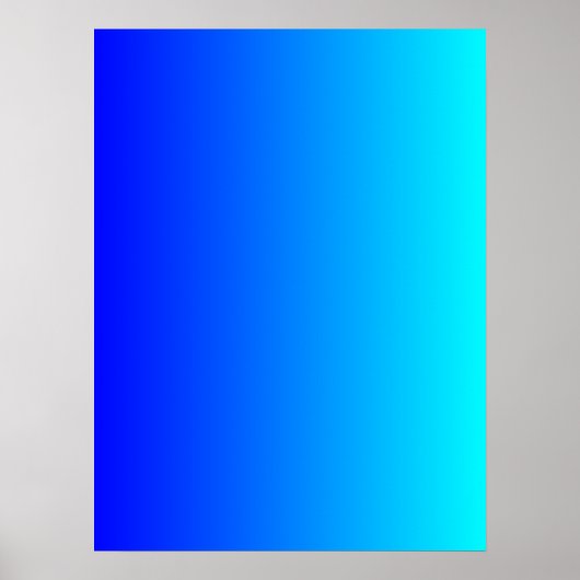 Blau bis Aqua Gradient Poster (Vorne)