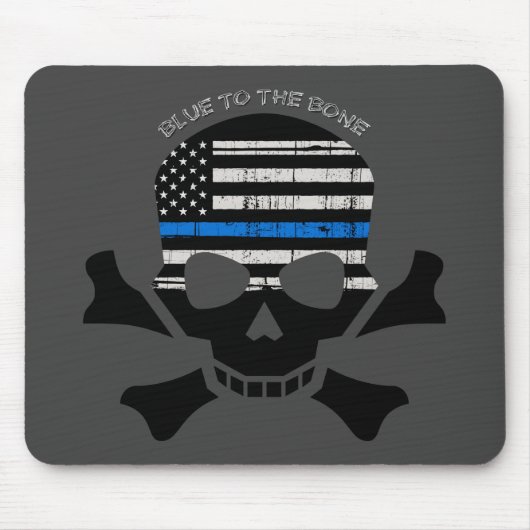 Blau bis Knochen (schwarz) Mousepad (Vorne)