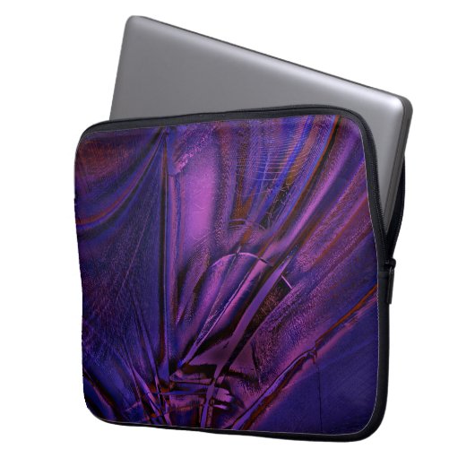 Blau bis lila verblasste Textur und digitale Kratz Laptopschutzhülle (Vorderseite Links)