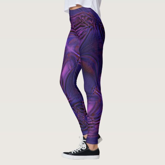 Blau bis lila verblasste Textur und digitale Kratz Leggings (Links)