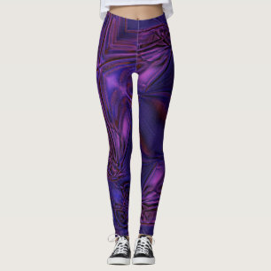 Blau bis lila verblasste Textur und digitale Kratz Leggings