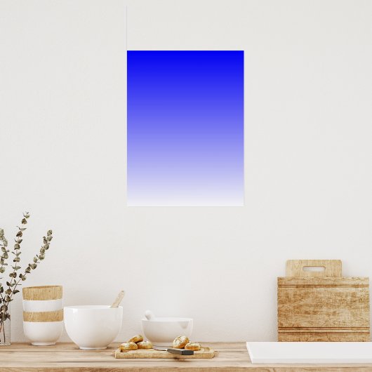 Blau bis Weiß Gradient Poster (Küche)