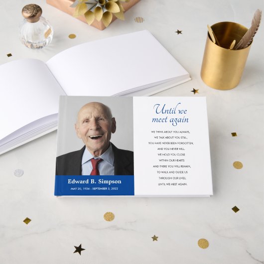 Blau bis wir wieder Memorial Foto treffen Gästebuch (Vorderseite Offen)