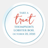 Blau Bitte nehmen Sie die Leckerei Custom Runder Aufkleber (Vorderseite)