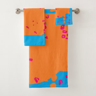 Blau blass orange und pinkfarbene Hymne Badhandtuch Set