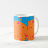 Blau blass orange und pinkfarbene Hymne Kaffeetasse (VorderseiteRechts)