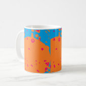 Blau blass orange und pinkfarbene Hymne Kaffeetasse (Vorderseite Links)