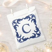 Blau-Blau-Scroll-Monogramm Geschenktütchen (Ausgeschnitten)